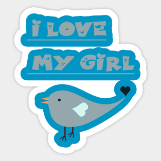 I Love My Girlfriend T-Shirt With Heart T-Shirt , valentine day .. Sticker